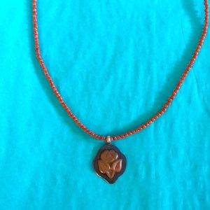 Beaded necklace with Sterling pendant